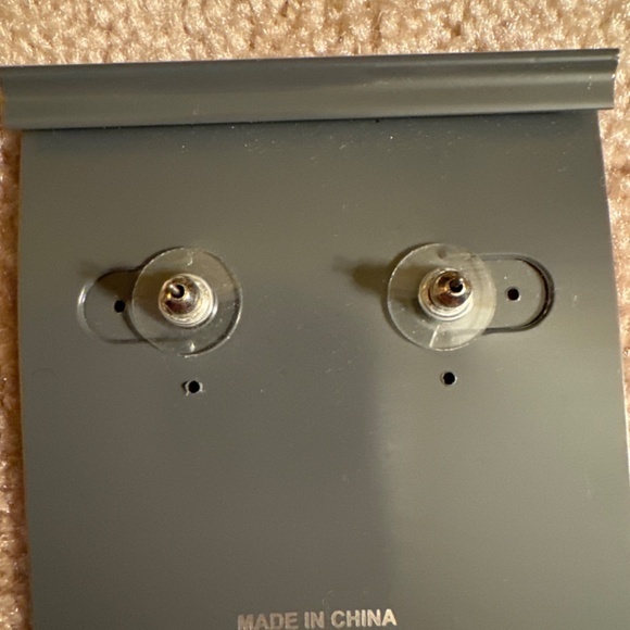 Tiny Triangle Rhinestone Stud Earrings - Picture 4 of 4